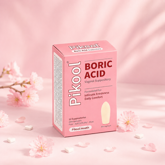 VBoost SHOP Pikool Women Boric Acid Suppositories: Fast Odor Relief & pH Balance for Confident Feminine Care