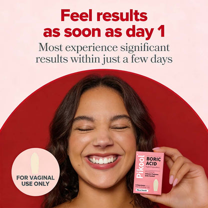 VBoost SHOP Pikool Women Boric Acid Suppositories: Fast Odor Relief & pH Balance for Confident Feminine Care