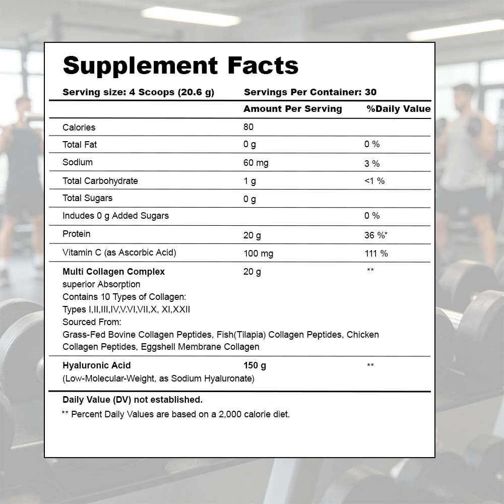 VBoost SHOP Pikool Multi Collagen Peptides Powder, Premium Multi-Type Collagen Protein for Skin Hair Nail Joint & Muscle Health Daily Wellness Supplement