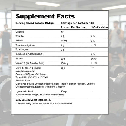 VBoost SHOP Pikool Multi Collagen Peptides Powder, Premium Multi-Type Collagen Protein for Skin Hair Nail Joint & Muscle Health Daily Wellness Supplement