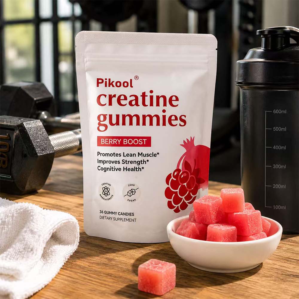 VBoost SHOP Pikool Creatine Monohydrate Gummies, Berry Flavor - Support Muscle Growth, Strength & Workout Recovery