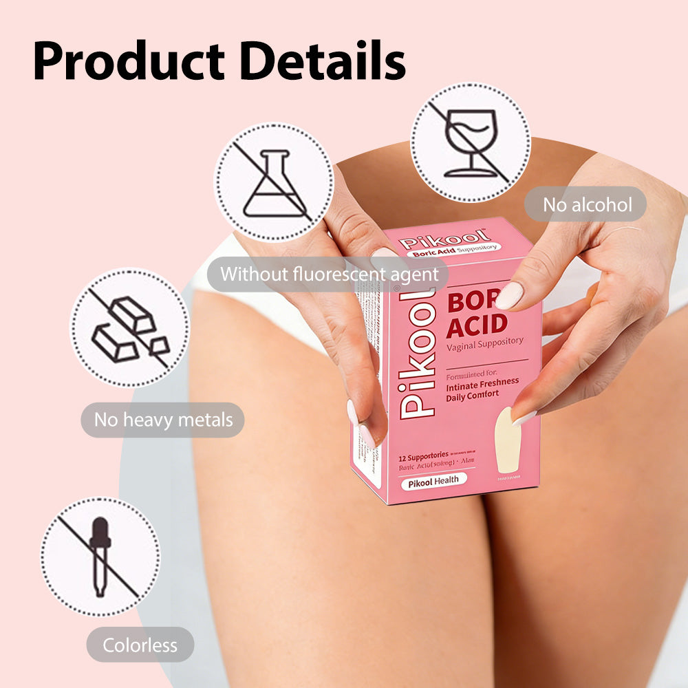 VBoost SHOP Pikool Women Boric Acid Suppositories: Fast Odor Relief & pH Balance for Confident Feminine Care
