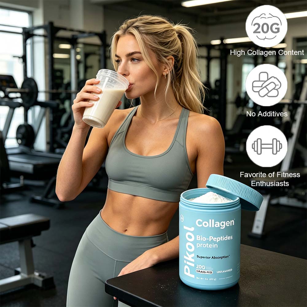 VBoost SHOP Pikool Multi Collagen Peptides Powder, Premium Multi-Type Collagen Protein for Skin Hair Nail Joint & Muscle Health Daily Wellness Supplement